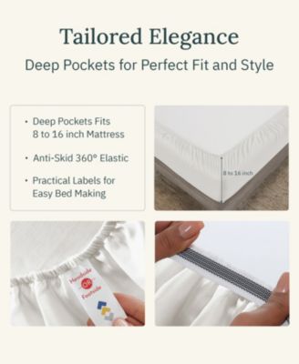 Certified Luxury 100% Egyptian Cotton Sheets, 4 Piece Deep Pocket Bed Sheets Set, Sateen Cooling Sheets for Hot Sleepers by California Design Den