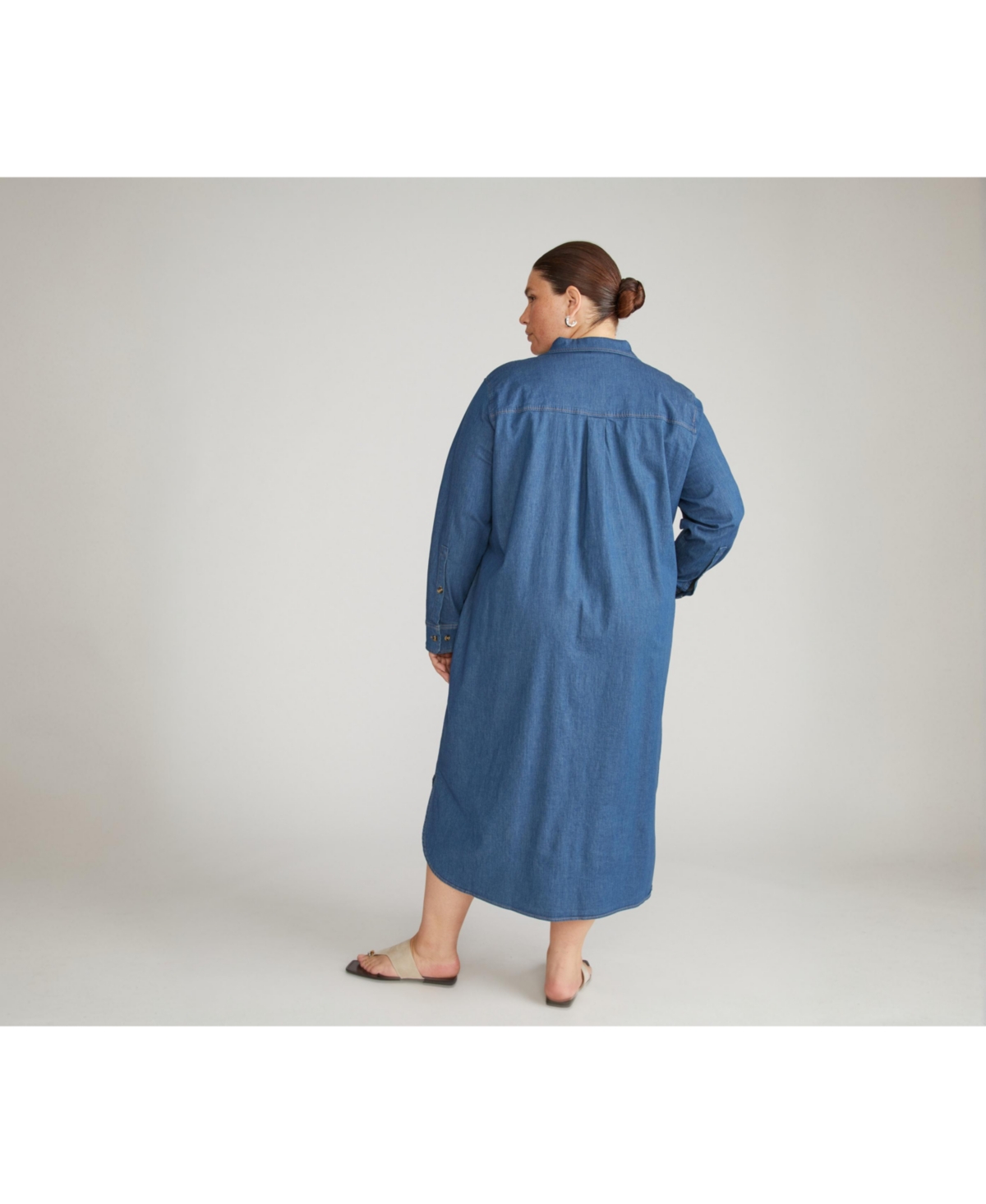 Universal Standard Women's Odeon Stretch Cotton Chambray Shirtdress