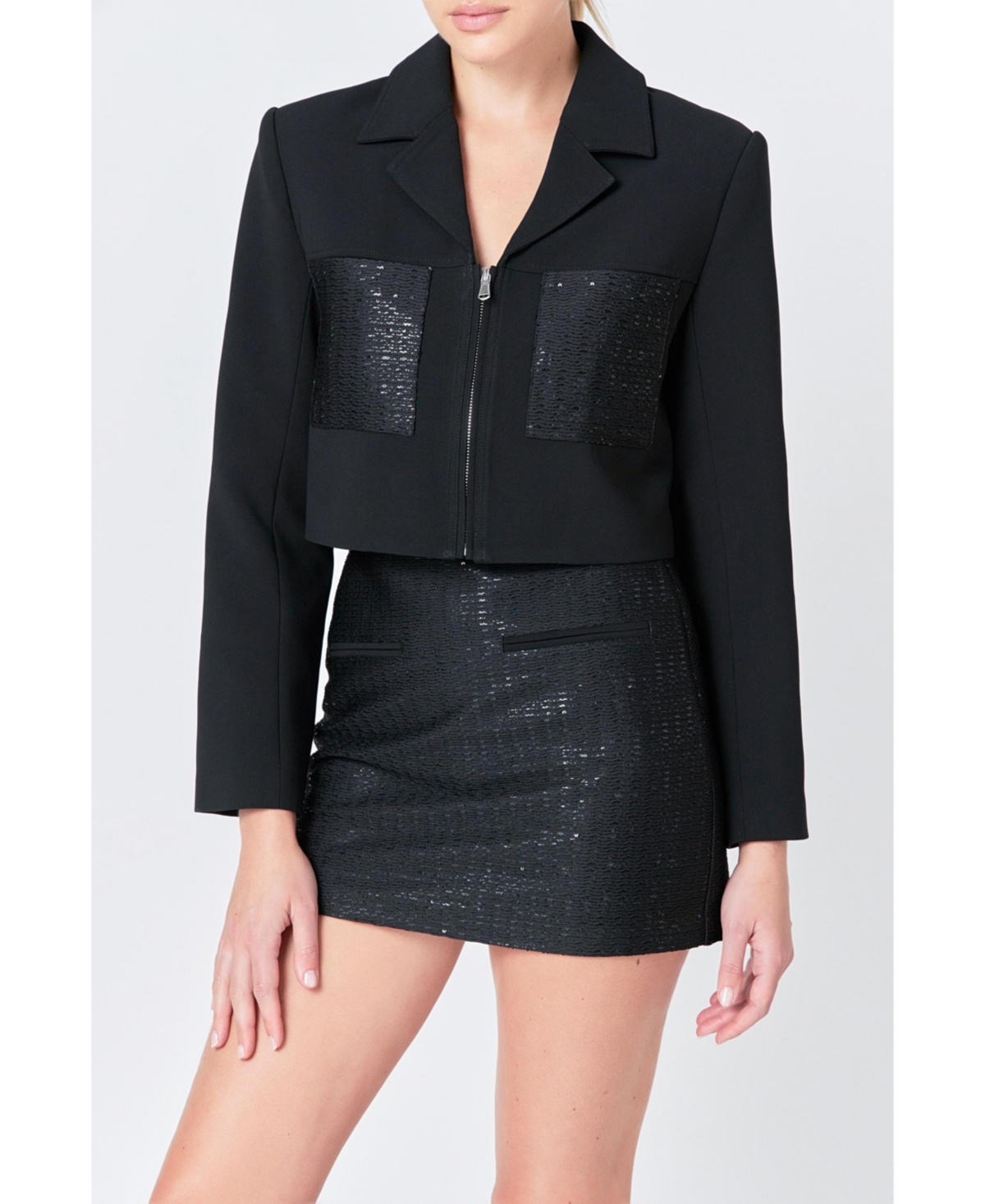 endless rose Women's Sequins Combo Jacket