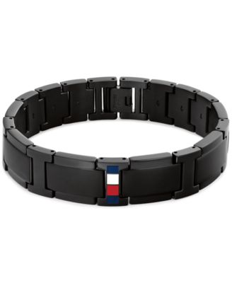 Tommy Hilfiger - Men's Black Ion-Plating Stainless Steel Adjustable Bracelet