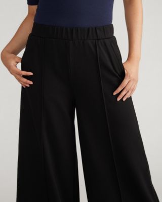 Womens Plus Pam Pintuck Wide Leg Ponte Pants