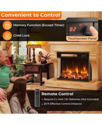 23 Inch 3-Sided Electric Fireplace 1500W Recessed Fireplace Insert