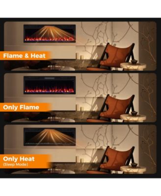 Electric Fireplace 50 Inches Recessed and Wall Mounted for 2' x 6' Stud