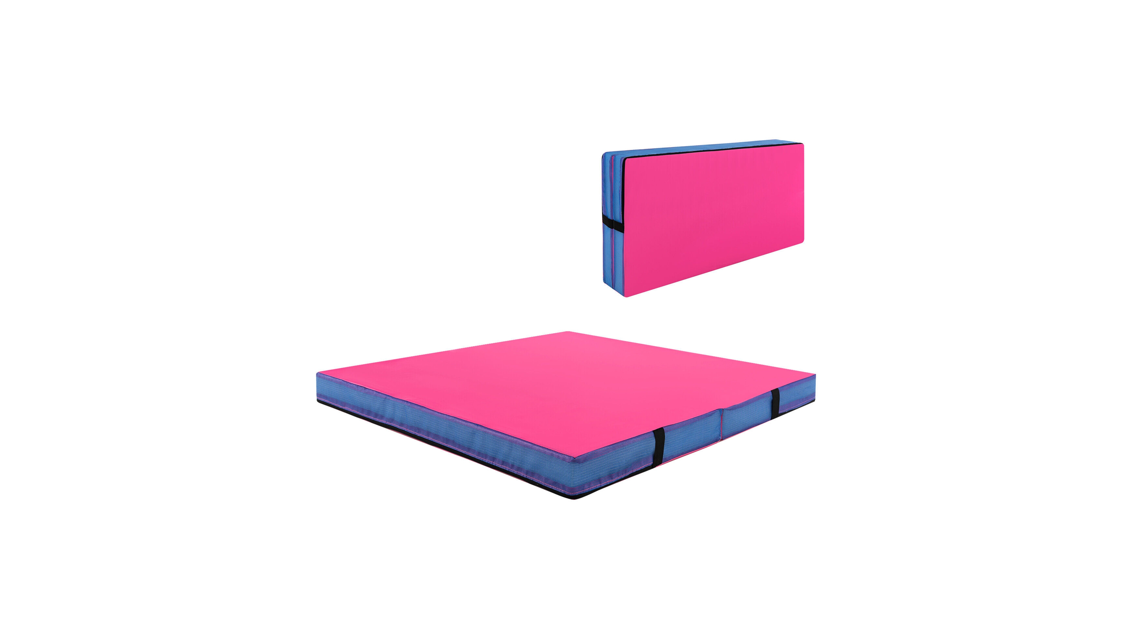 Sugift 4ft x 4ft x 4in Bi-Folding Gymnastic Tumbling Mat with Handles and Cover-Pink