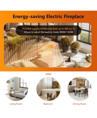 28 Inch Electric Freestanding and Recessed Fireplace with Remote