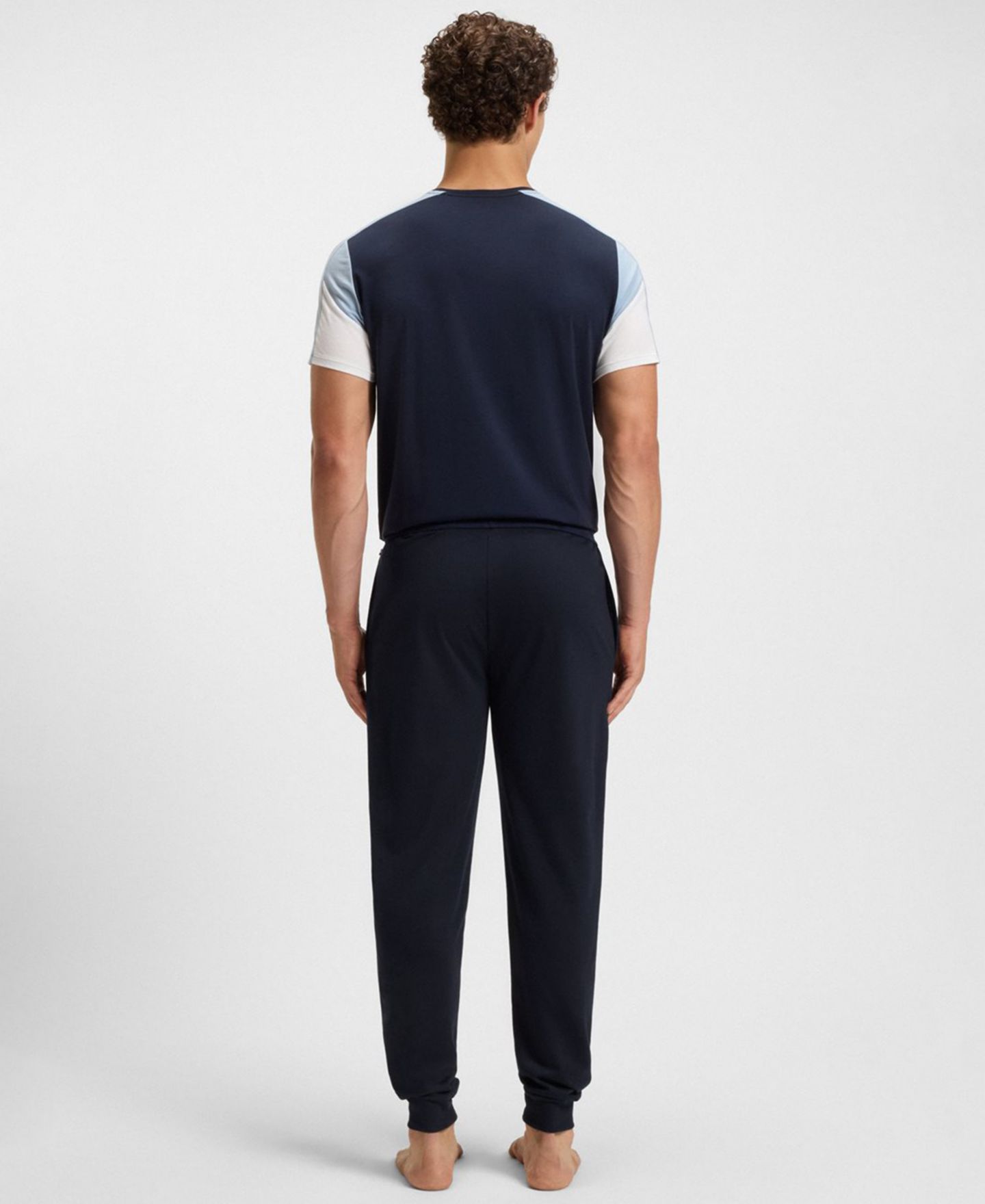 Мужские брюки Hugo Boss Authentic Drawstring Waistband, цвет: Тёмный синий — фото 4