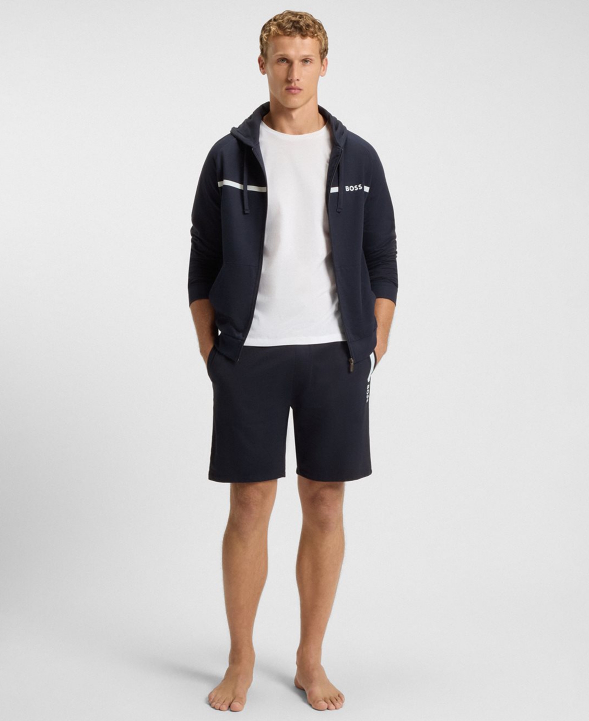 Hugo Boss Men's Authentic Drawstring Waistband Shorts In Blue