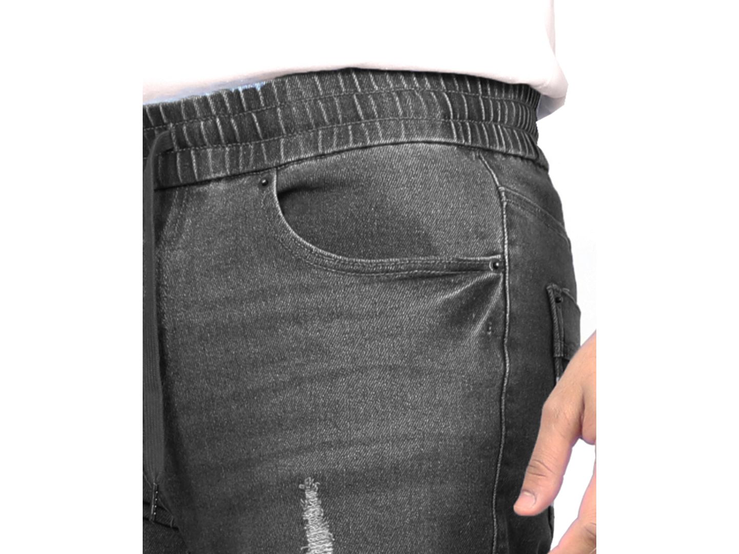 Мужские джинсы Blue Ice Stretch Cargo Carpenter Jogger Slim-Fit, цвет: Чёрный — фото 2
