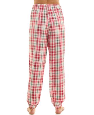 Women's Contrast Waistband Flannel Joggers