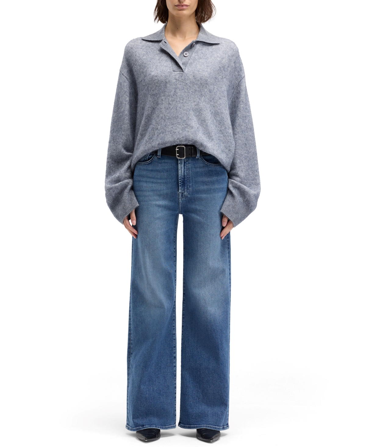 7 For All Mankind Women's Dojo Mid-rise Flare Leg Jeans In Blue