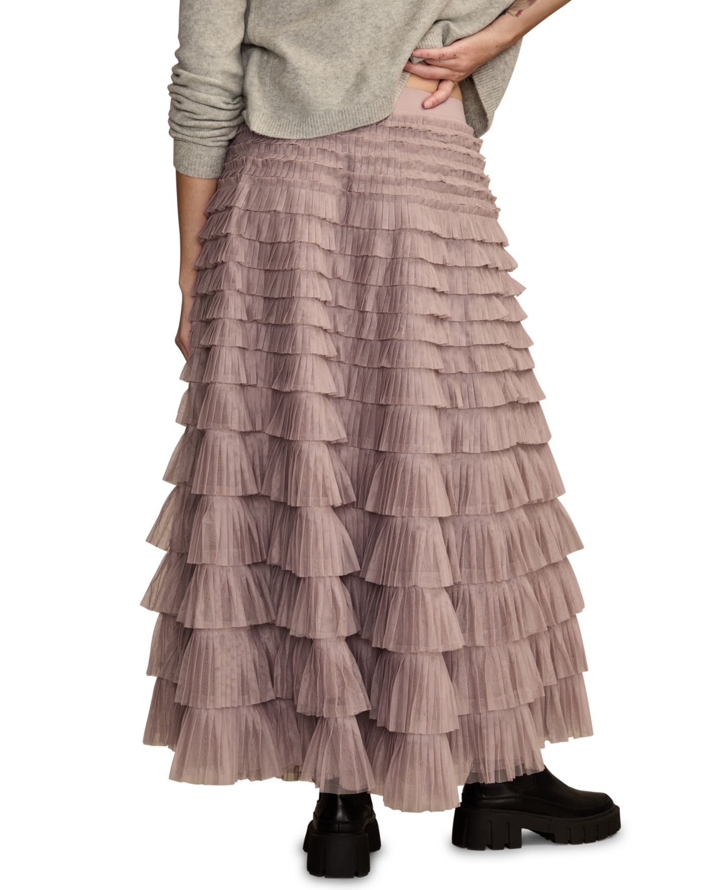 Женская юбка Lucky Brand Ruffled Maxi, цвет: Sphinx — фото 5