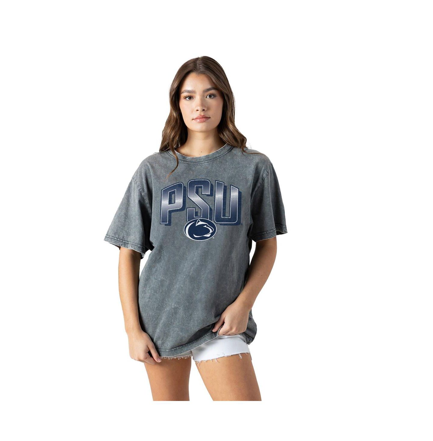 Женская футболка Gameday Couture Gray Penn State Nittany Lions Snow Washed Relaxed Fit Classic — фото 1