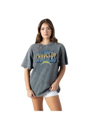 Women's Gray Los Angeles Chargers Peak Performance Oversized Snow Wash T-Shirt