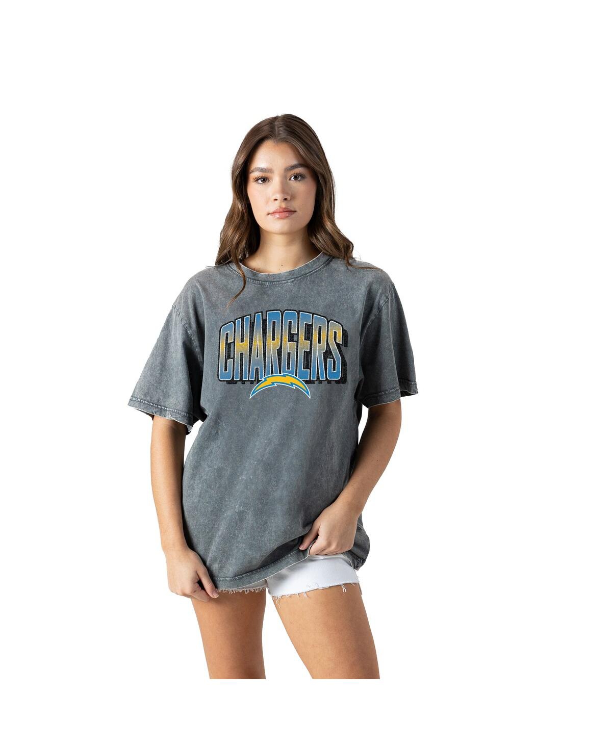 Gameday Couture Women's Gray Los Angeles Chargers Peak Performance Oversized Snow Wash T-shirt In Gray