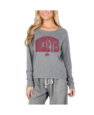Concepts Sport - Women's Gray Ohio State Buckeyes Mainstream Terry Long Sleeve Top