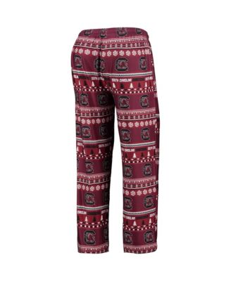 Men's 2-Piece Garnet South Carolina Gamecocks Ugly Sweater Long Sleeve Top and Pants Sleep Set