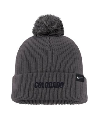 Men's Charcoal Colorado Buffaloes Tonal Peak Cuffed Knit with Pom Hat