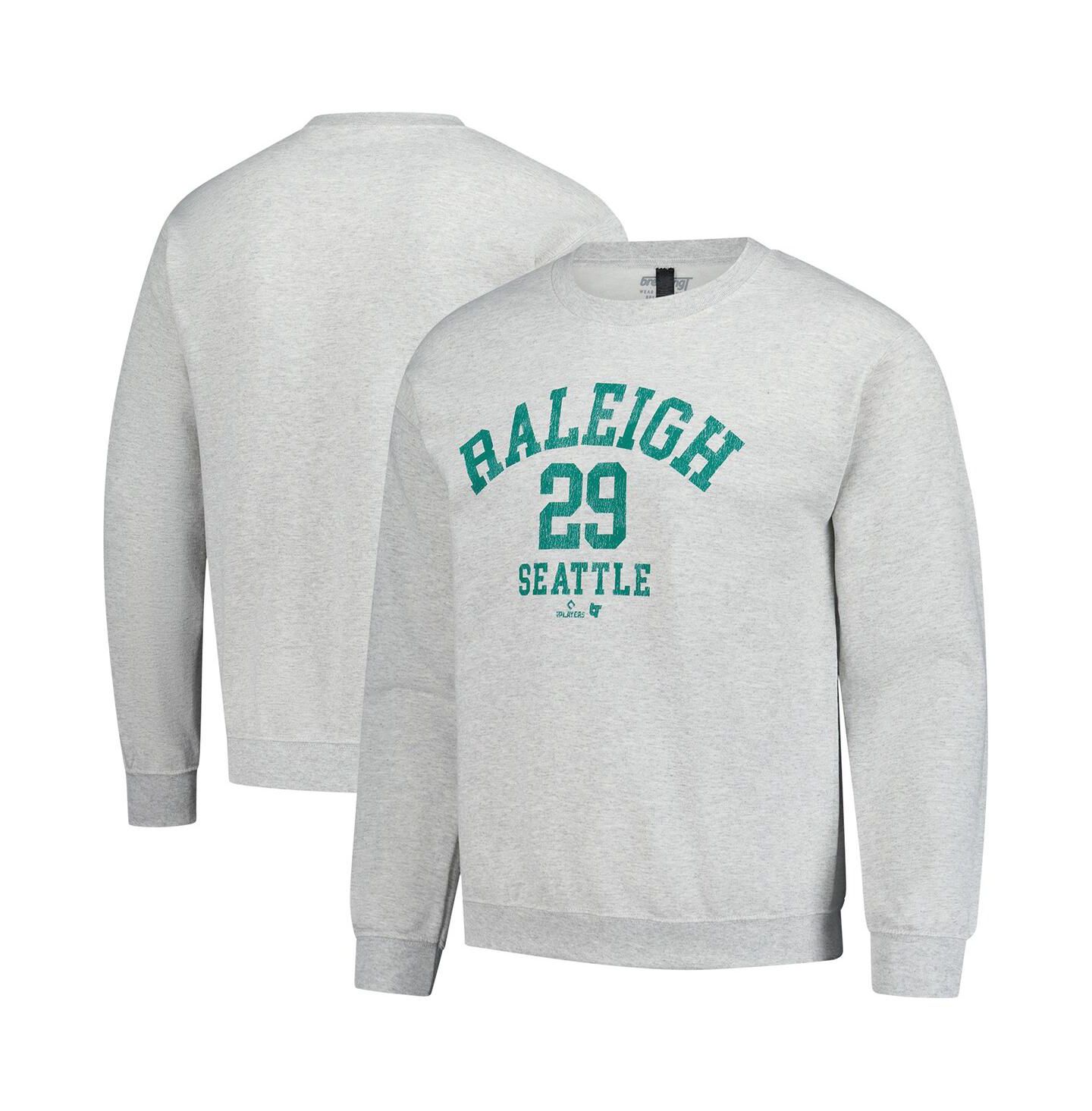 Толстовка BreakingT Cal Raleigh Heather Gray Mlbpa Player Name & Number — фото 1