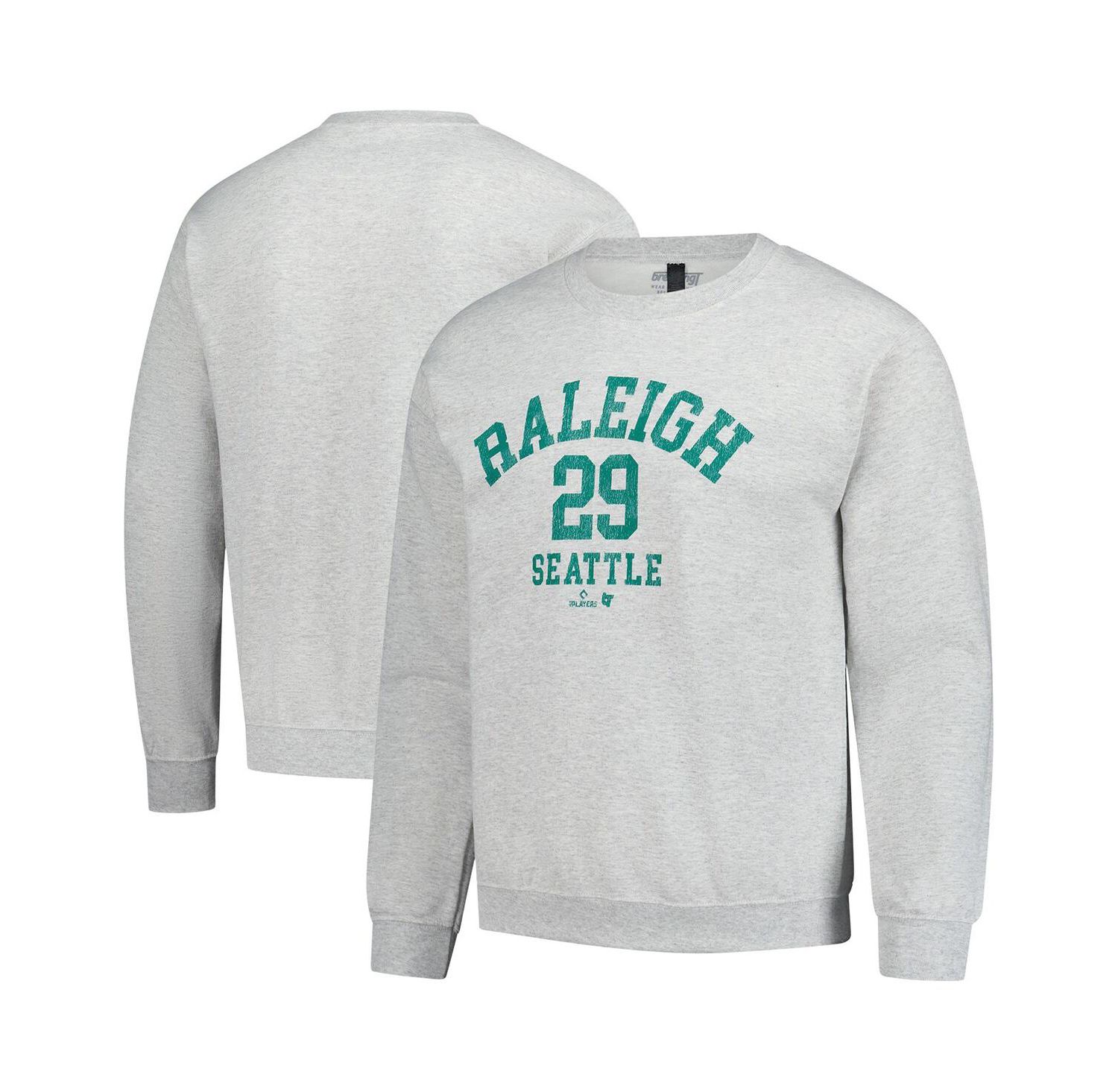 Men's and Women's Cal Raleigh Heather Gray MLBPA Player Name & Number Sweatshirt