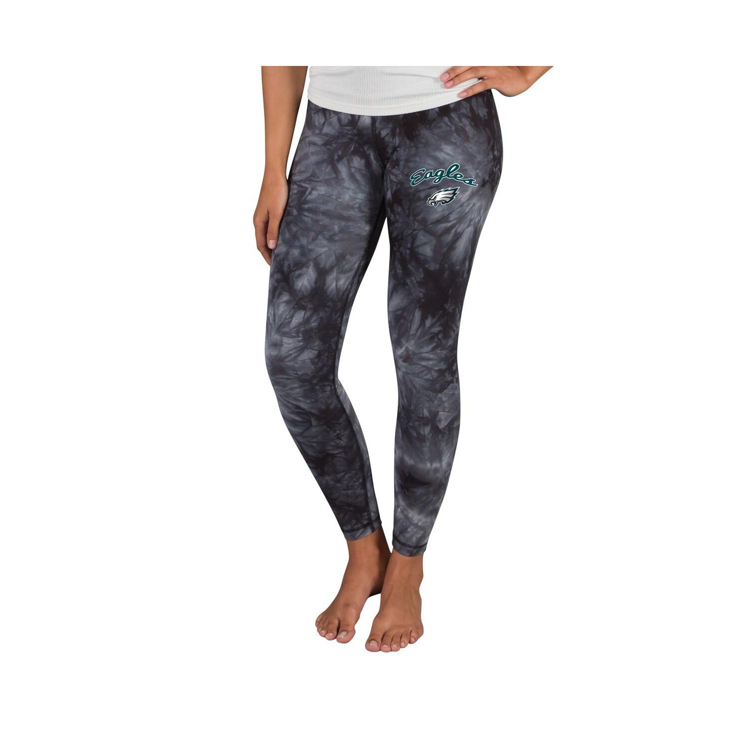 Women's Black Philadelphia Eagles Burst Tie Dye Leggings