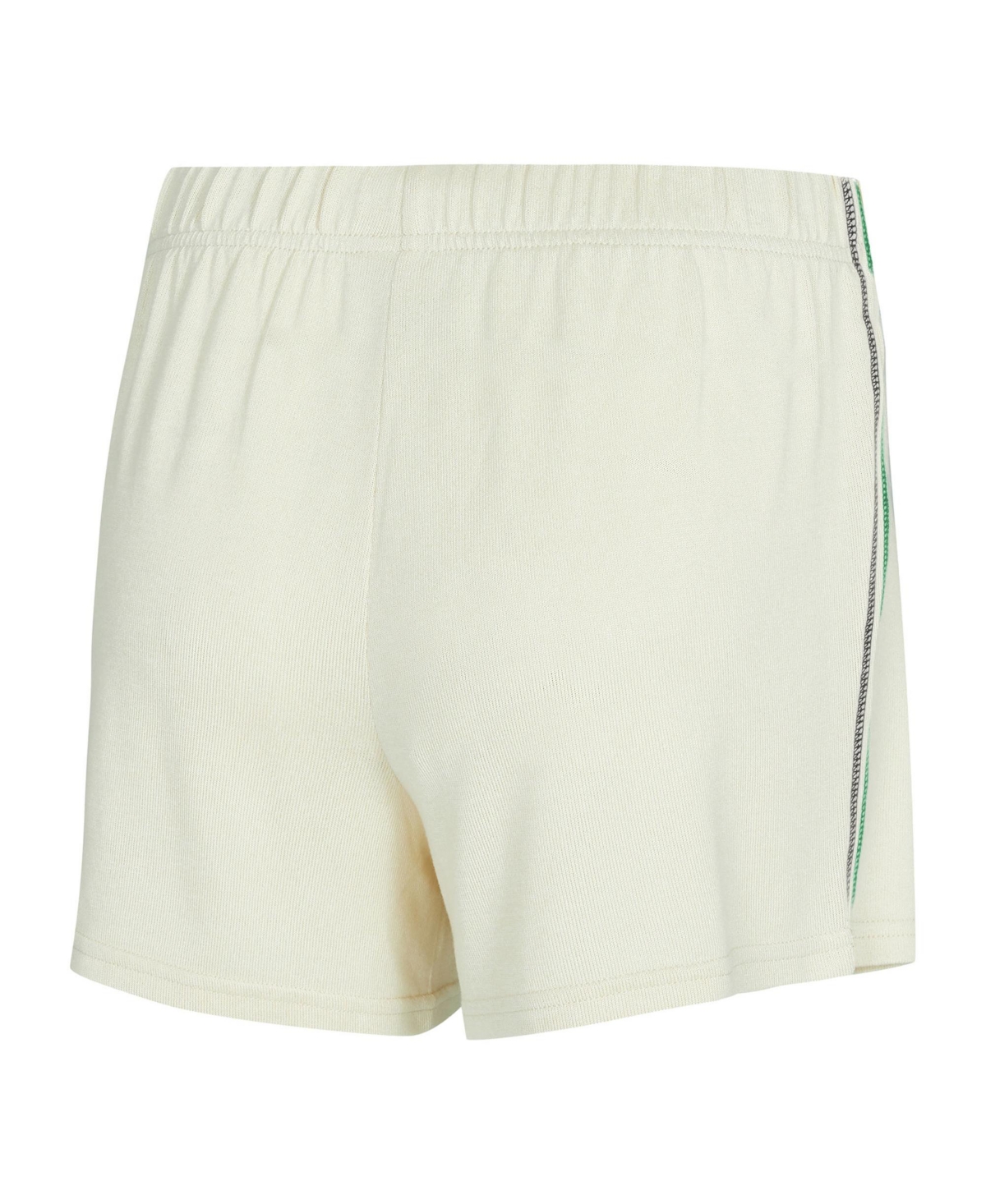 Concepts Sport Women's 2-piece Cream Boston Celtics Kaki Hacci Knit Long Sleeve Top And Shorts Set In Multi