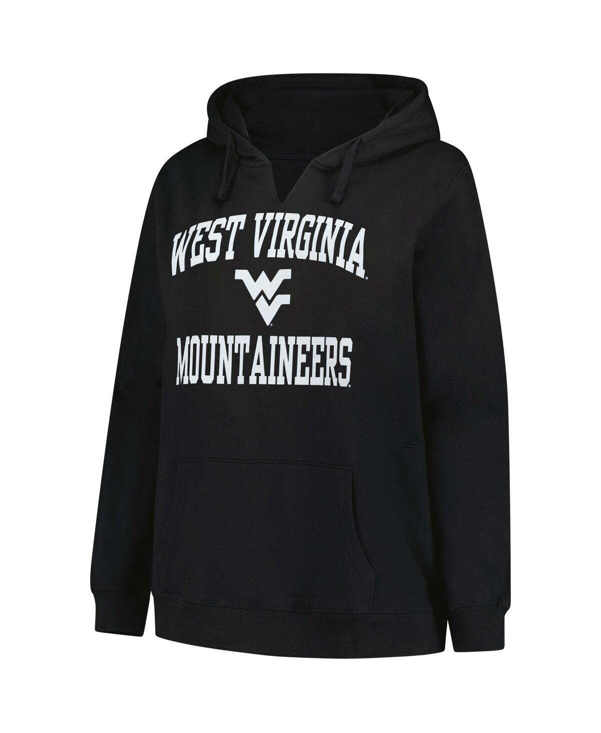 Champion Women's Black West Virginia Mountaineers Plus Size Heart Soul Notch Neck Pullover Hoodie In Black