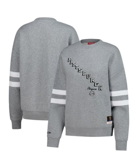 Женская толстовка Mitchell & Ness Heather Gray Pittsburgh Penguins Logo Lightweight Pullover