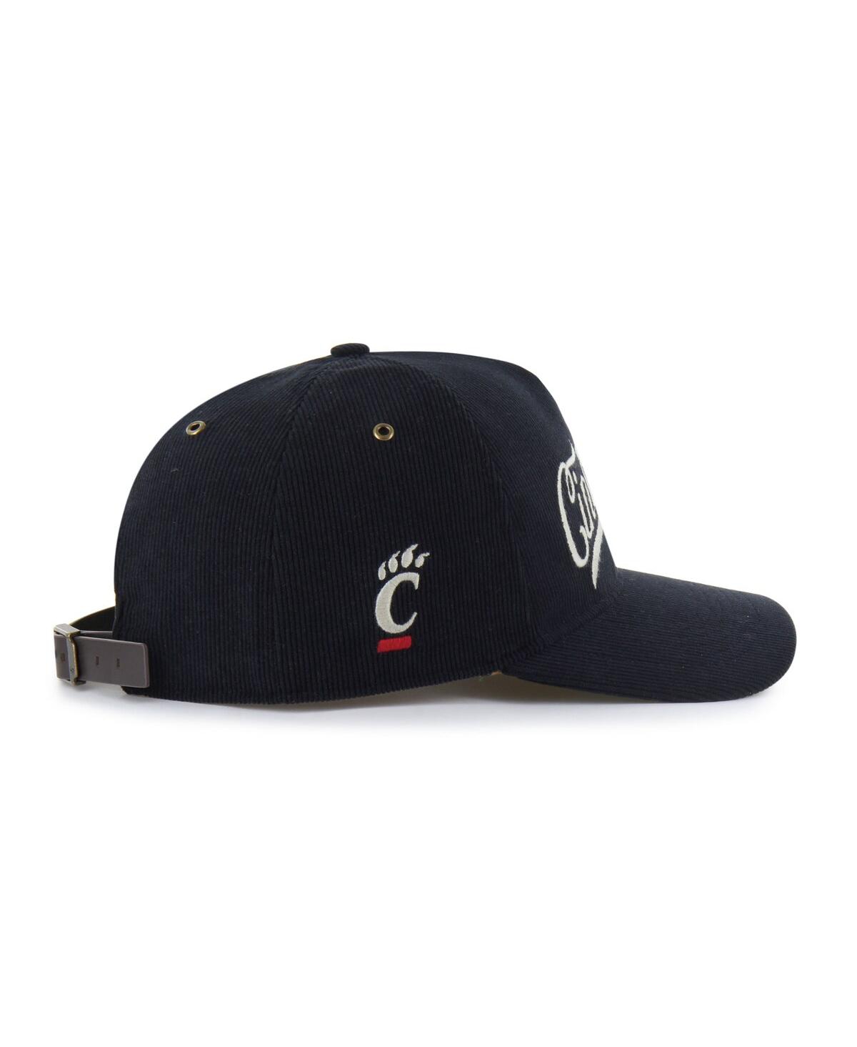 47 Brand Men's And Women's Black Cincinnati Bearcats Collections Golden Age Corduroy Hitch Adjustable Hat In Black