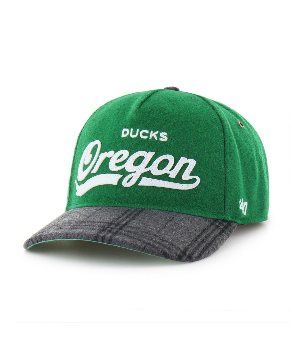 47 Brand Men's And Women's Kelly Green Oregon Ducks Windowpane Plaid Collection Hitch Adjustable Hat In Green
