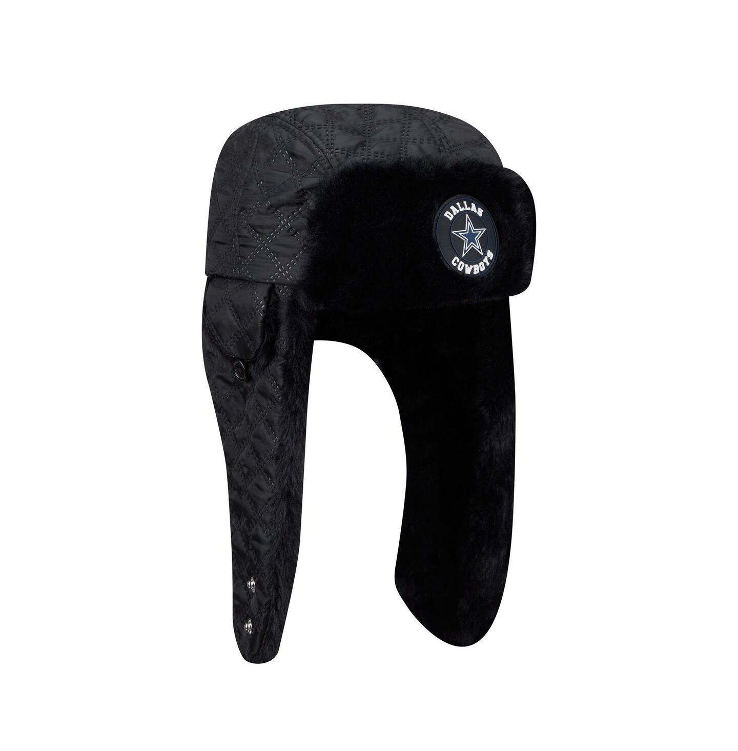 Мужской головной убор New Era Black Dallas Cowboys Quilted Trapper Hat — фото 3