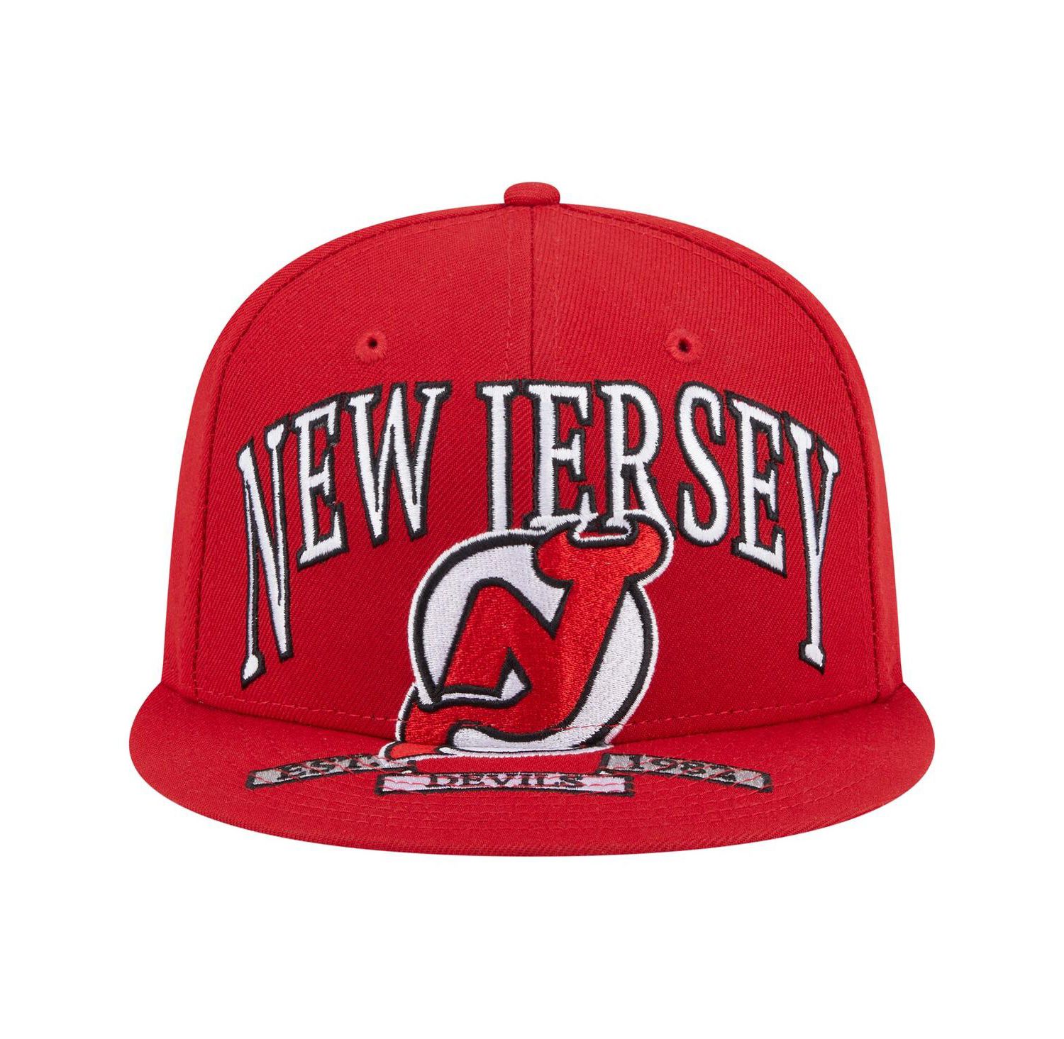 Men's Red New Jersey Devils Oversized Vintage Arch 59Fifty Fitted Hat