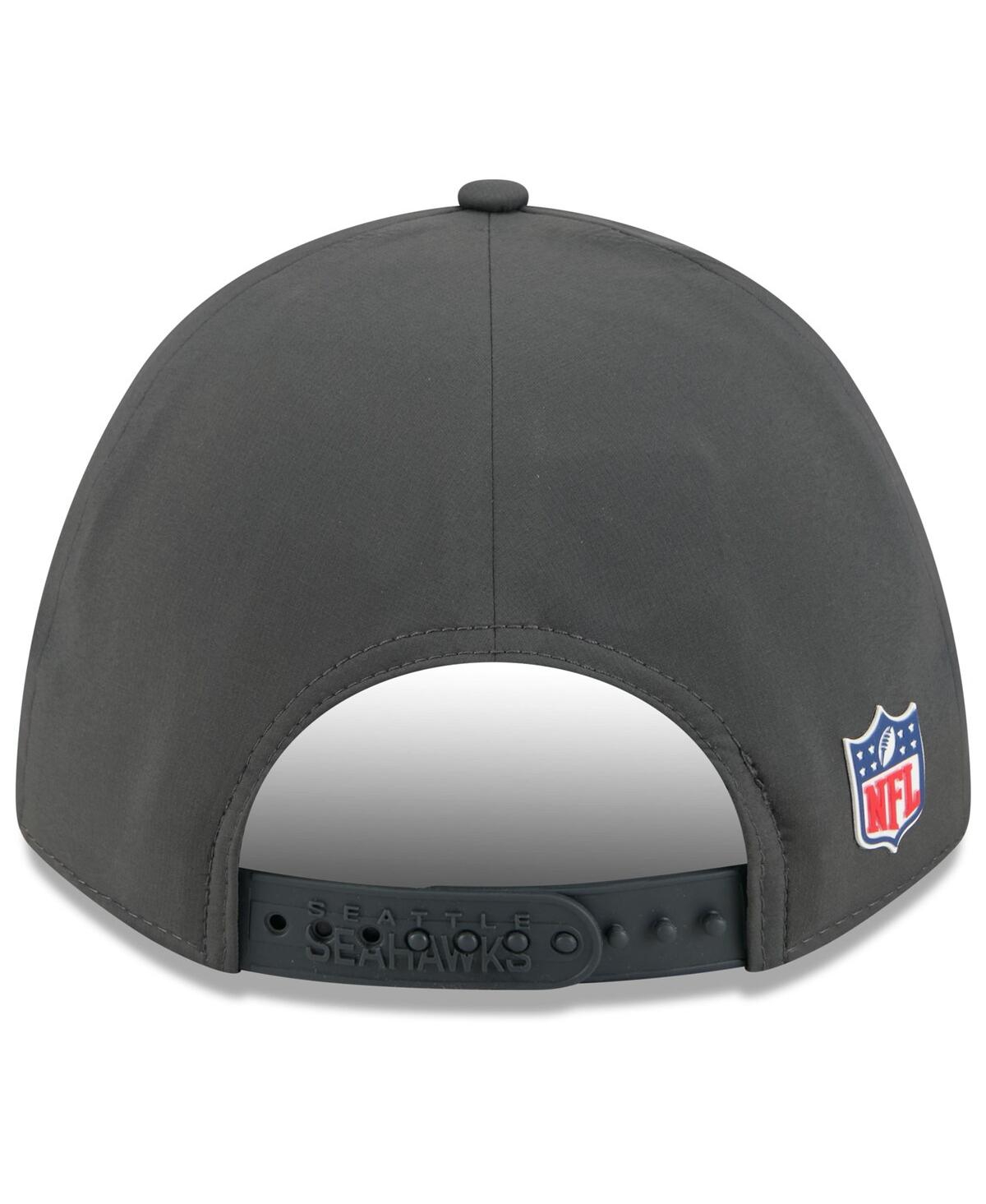 New Era Men's Charcoal Seattle Seahawks 2025 Sideline Cold Weather 9forty M-crown Adjustable Hat In Green