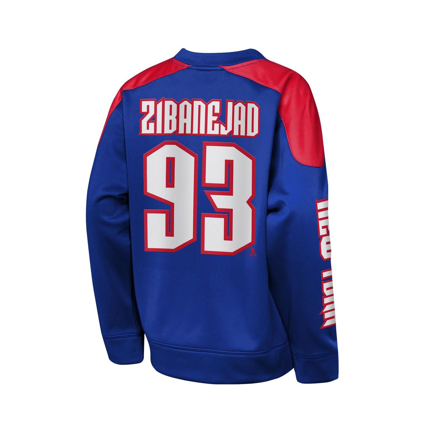 Детская толстовка Outerstuff Mika Zibanejad Blue New York Rangers Best Defense Name & Number Crewneck — фото 3