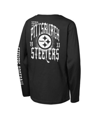 Big Boys and Girls Black Pittsburgh Steelers Rumble Long Sleeve T-Shirt
