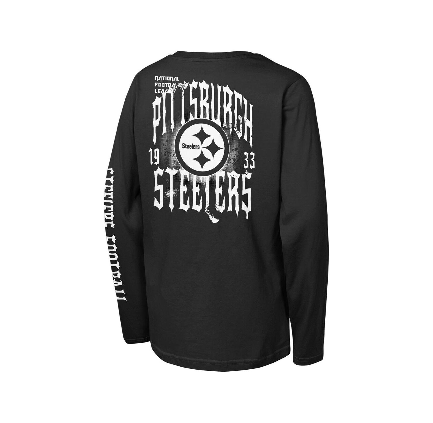 Big Boys and Girls Black Pittsburgh Steelers Rumble Long Sleeve T-Shirt