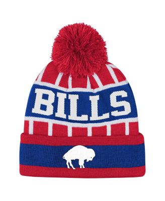 Outerstuff - Big Boys and Girls Red Buffalo Bills Go Fast Cuffed Knit with Pom Hat