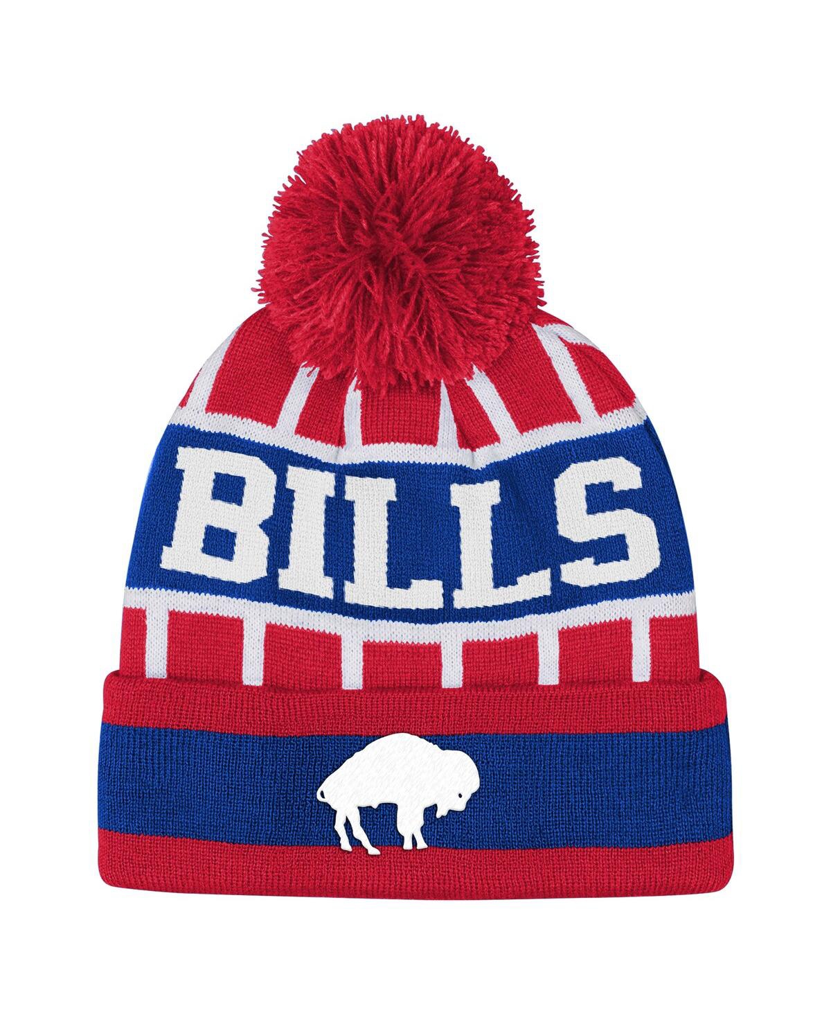 Outerstuff Big Boys and Girls Red Buffalo Bills Go Fast Cuffed Knit with Pom Hat