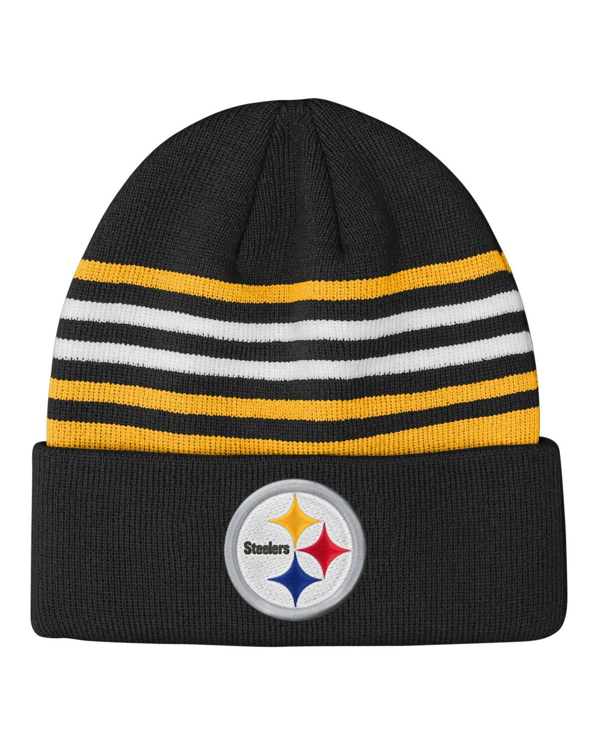 Outerstuff Big Boys and Girls Black Pittsburgh Steelers Essentials Cuffed Knit Hat