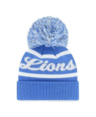 Women's Blue Detroit Lions Spirited Cuffed Knit with Pom Hat