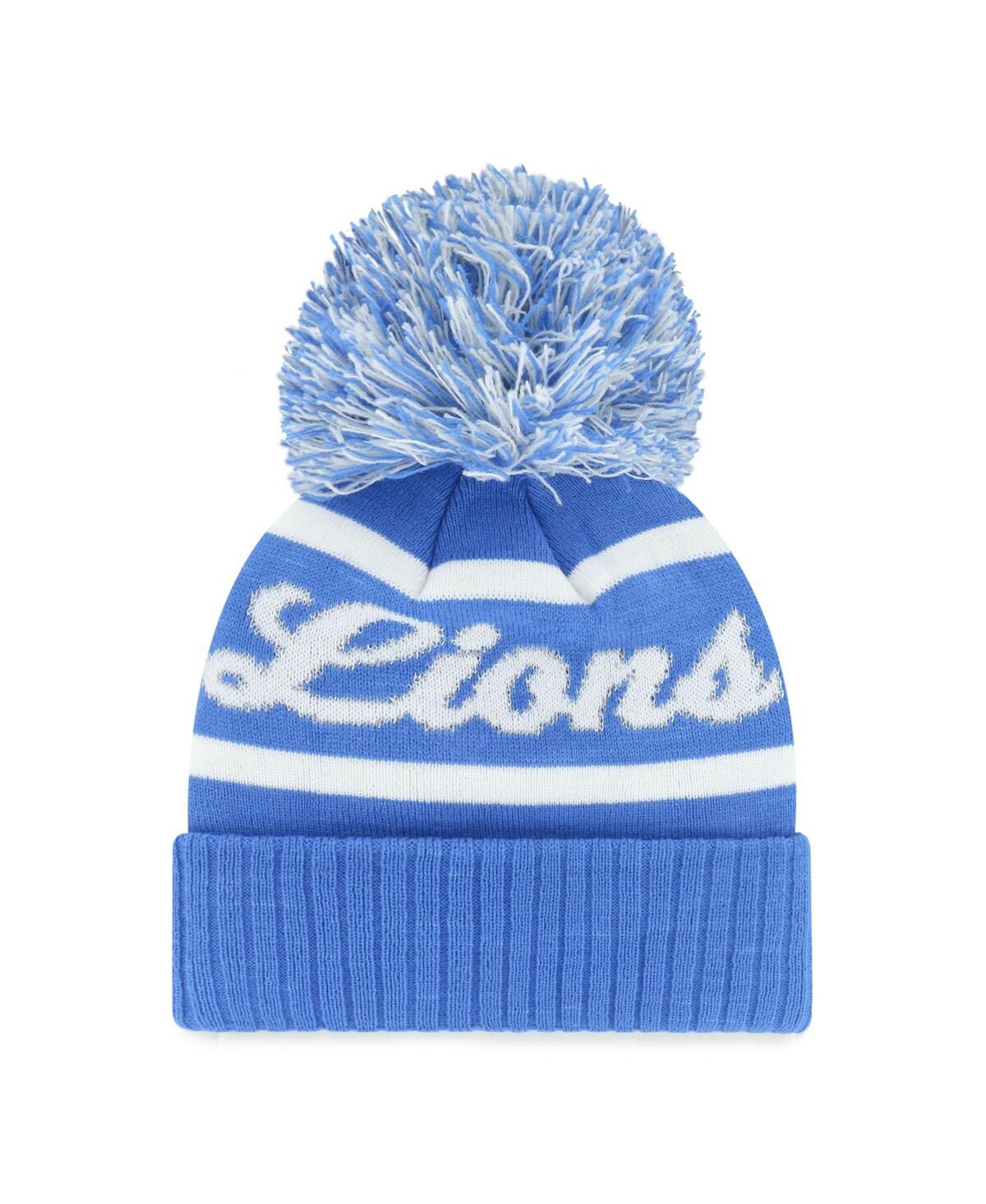 47 Brand Women's Blue Detroit Lions Spirited Cuffed Knit With Pom Hat In Blue