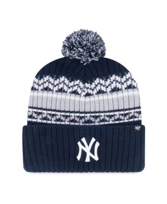 '47 Brand - Big Boys and Girls Navy New York Yankees Polar Vortex Cuffed Knit with Pom Hat