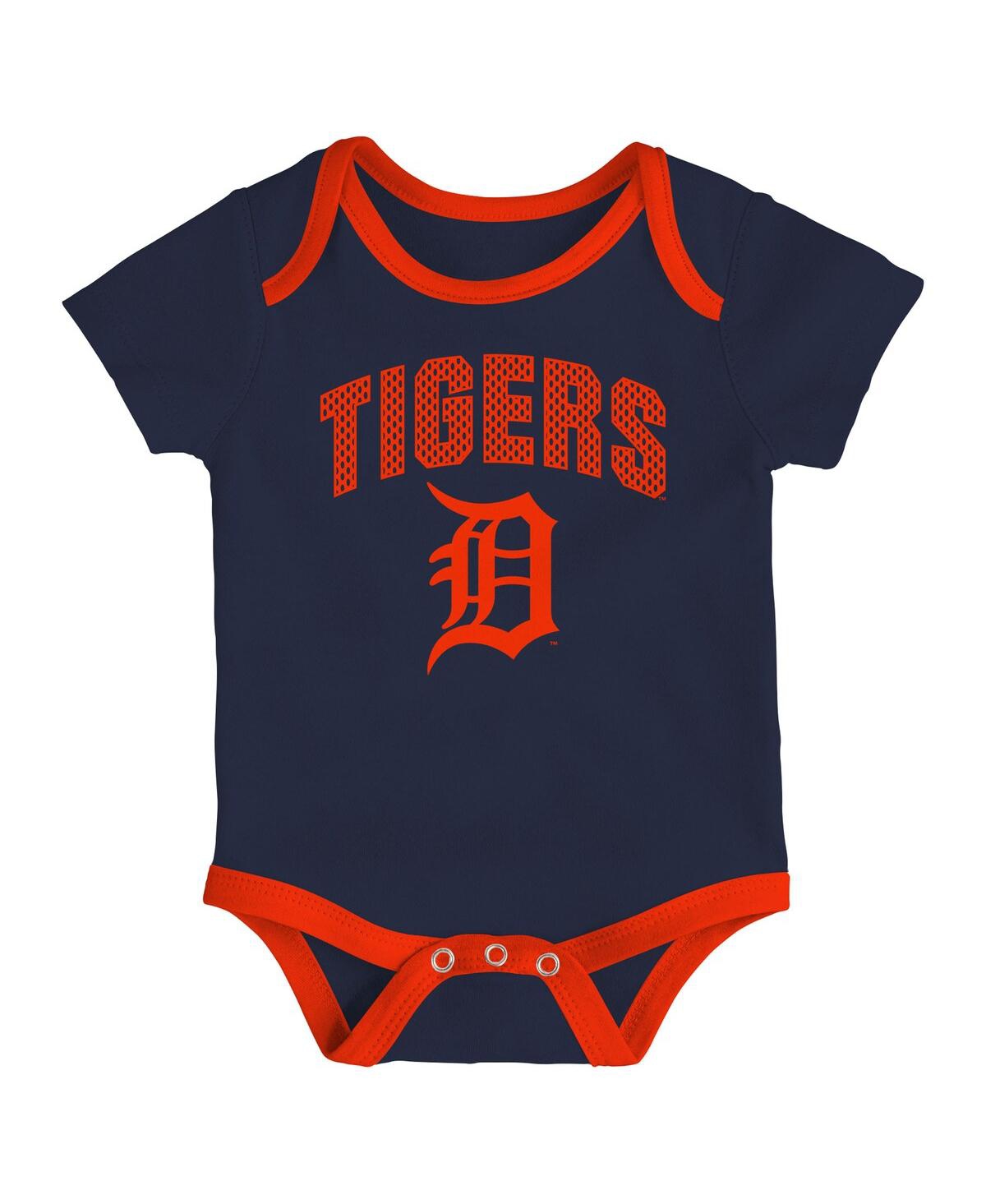 Outerstuff Baby Boys And Girls 3-pack Detroit Tigers All Day Play Bodysuit Set In Multi