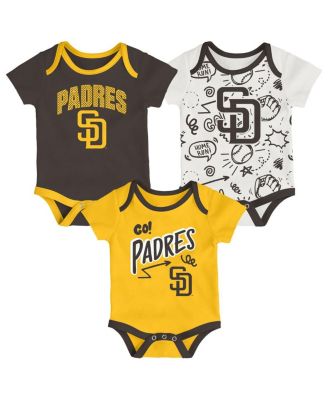 Outerstuff - Newborn 3-Pack San Diego Padres All Day Play Bodysuit Set