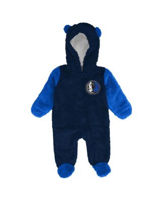 Newborn Navy Dallas Mavericks Stay Napping Fleece Bunting Full-Zip Hooded Sleeper