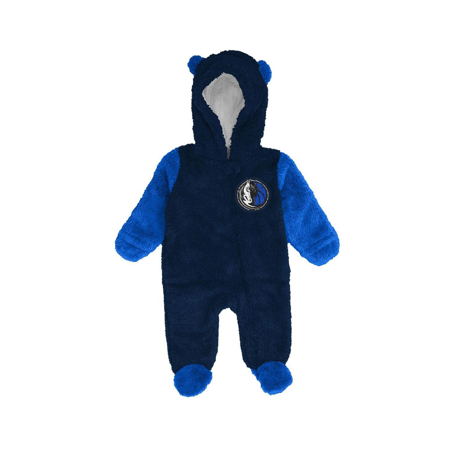 Newborn Navy Dallas Mavericks Stay Napping Fleece Bunting Full-Zip Hooded Sleeper