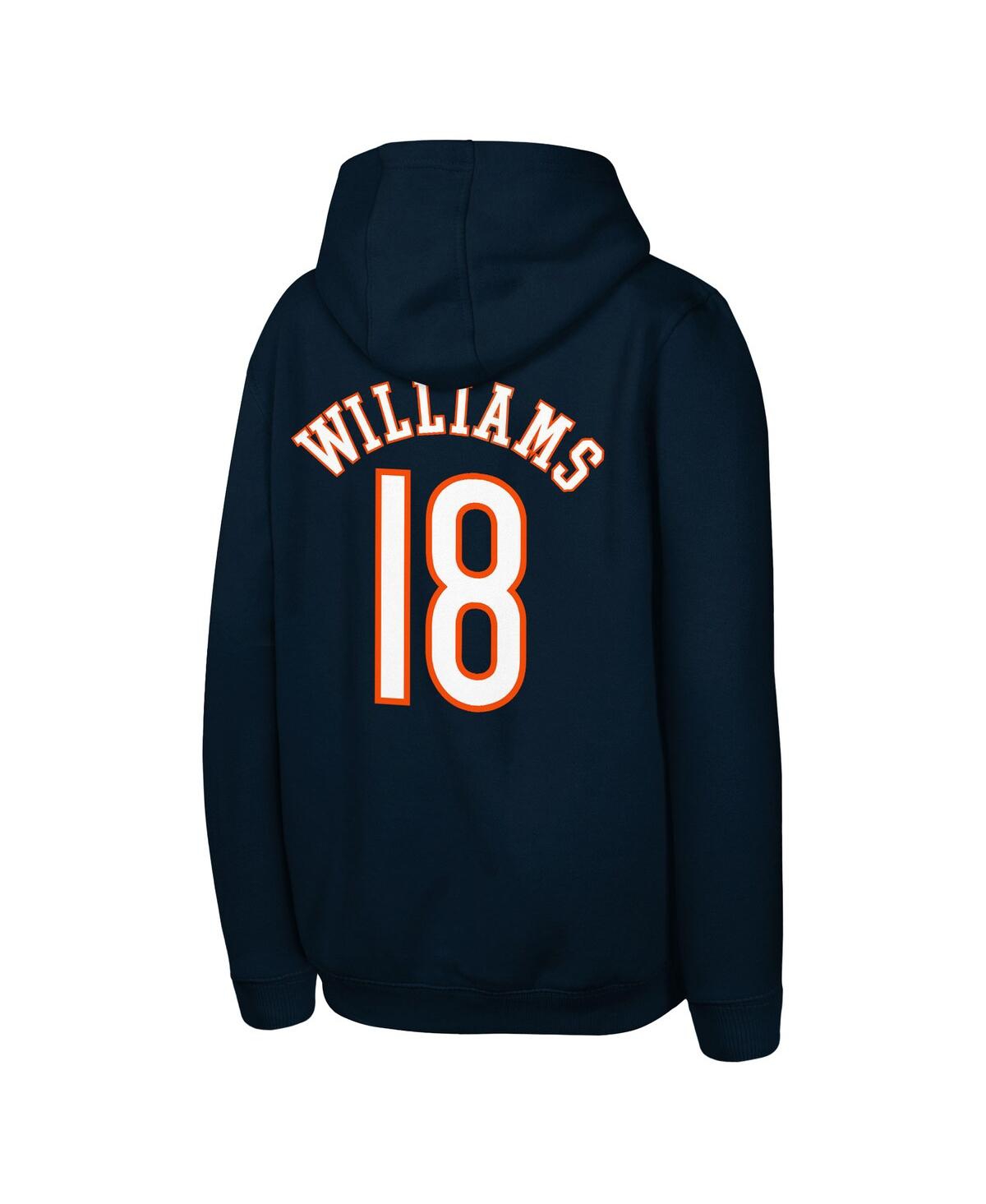 Outerstuff Big Boys And Girls Caleb Williams Navy Chicago Bears Mainliner Player Name Number Hoodie In Blue