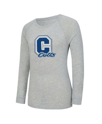 Women's 2-Piece Heather Gray/Royal Indianapolis Colts Regulate Plaid Long-Sleeve T-Shirt Shorts Sleep Set