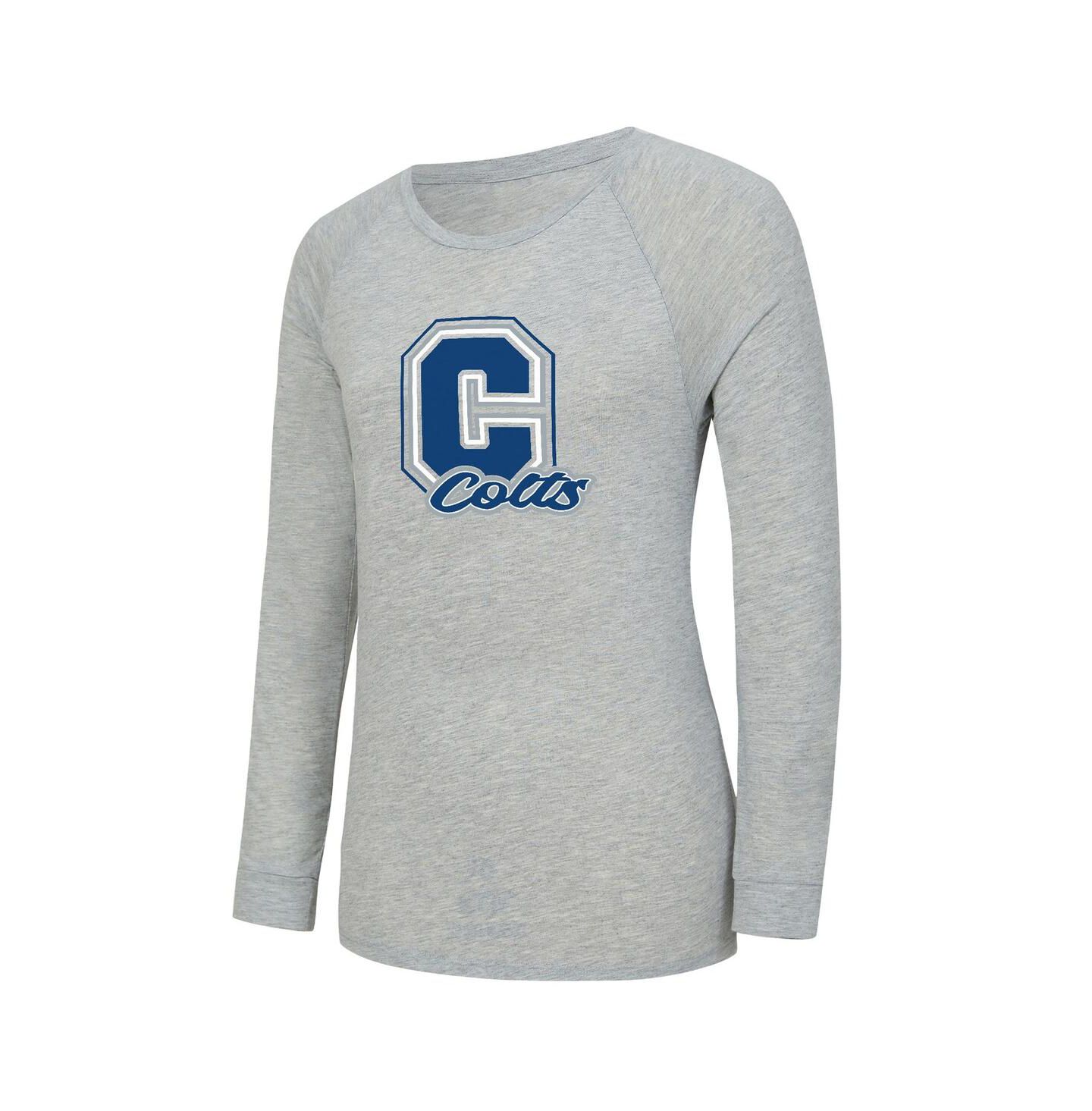 Женские комплекты Concepts Sport 2-Piece Heather Gray/Royal Indianapolis Colts Regulate Plaid Long-Sleeve T-Shirt Shorts Sleep Set — фото 2
