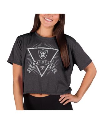 Concepts Sport - Women's Charcoal Las Vegas Raiders Quest Knit Crop Top
