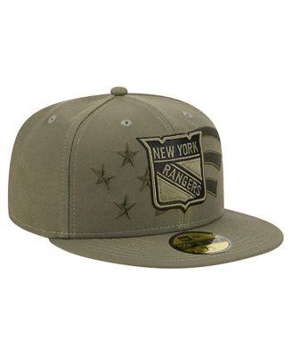 Men's Olive New York Rangers Military Appreciation Flag 59FIFTY Fitted Hat
